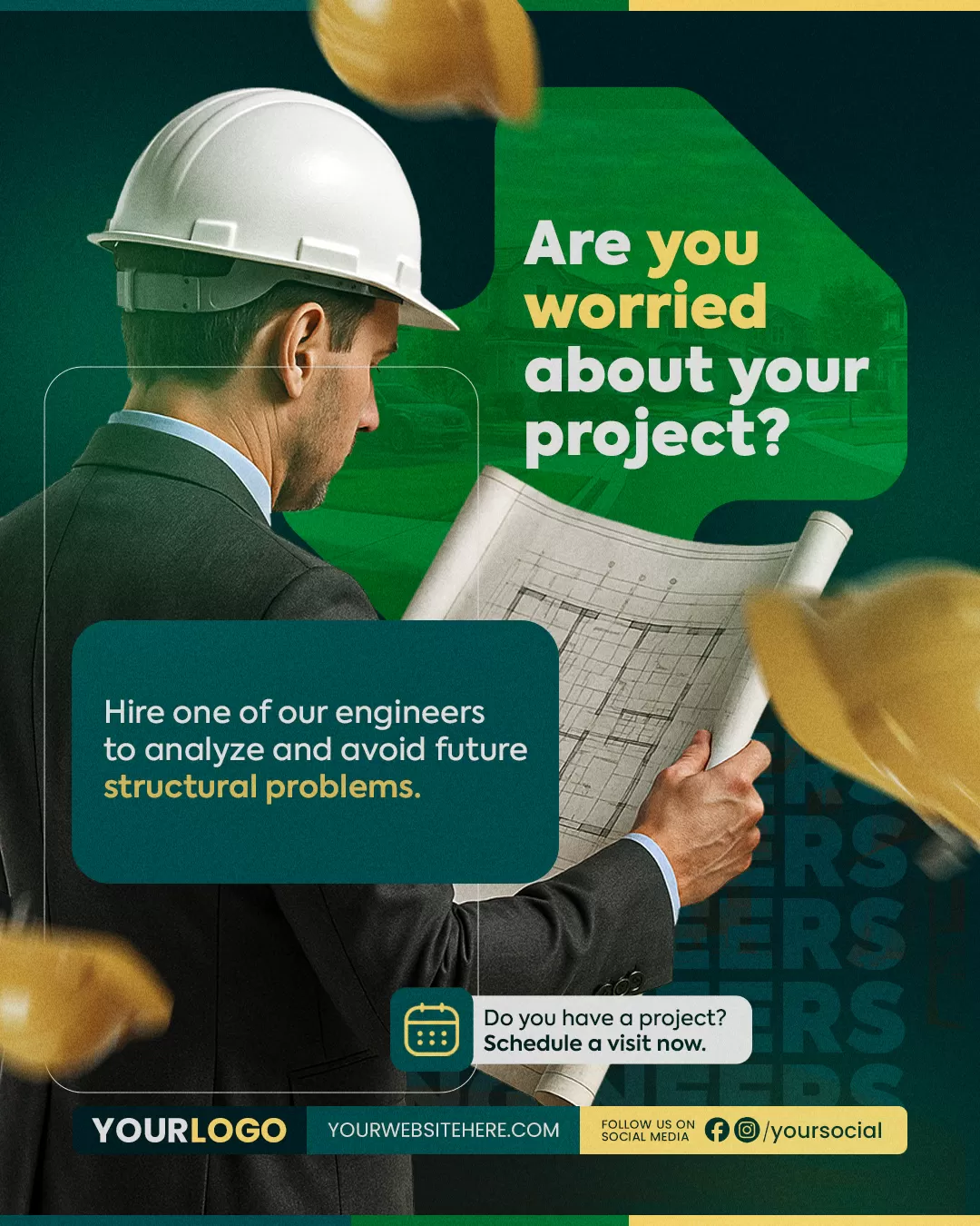 Editable PSD Architectural Flyer – Property & Engineering Design ...